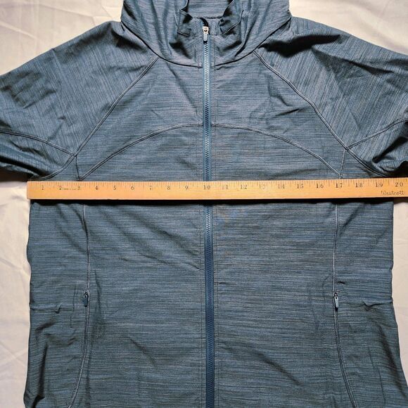 Athleta Womens Medium Racer Running Free Jacket Blue Hooded Lightweight - Picture 12 of 16